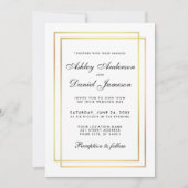 Moderne Hochzeit Schwarz-weiß gestreift laden ein Einladung (Vorderseite)