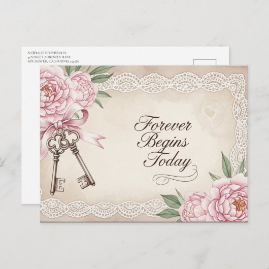 Moderne Hochzeit Sichern Das Datum Postkarte (Vorne/Hinten)