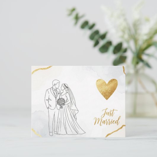 Moderne Hochzeit Sichern Das Datum Postkarte (Stehend Vorderseite)