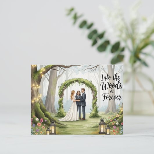Moderne Hochzeit Sichern Das Datum Postkarte (Stehend Vorderseite)