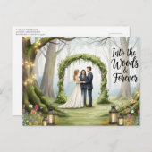 Moderne Hochzeit Sichern Das Datum Postkarte (Vorne/Hinten)