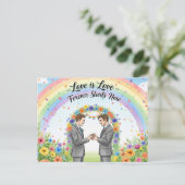 Moderne Hochzeit Sichern Das Datum Postkarte (Stehend Vorderseite)