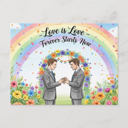 Moderne Hochzeit Sichern Das Datum Postkarte (Vorderseite)