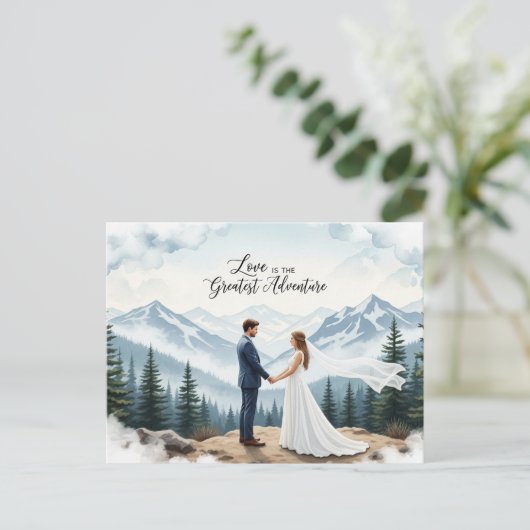 Moderne Hochzeit Sichern Das Datum Postkarte (Stehend Vorderseite)