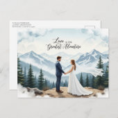 Moderne Hochzeit Sichern Das Datum Postkarte (Vorne/Hinten)