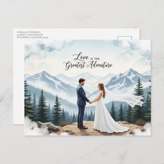 Moderne Hochzeit Sichern Das Datum Postkarte (Vorne/Hinten)
