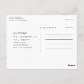 Moderne Hochzeit Sichern Das Datum Postkarte (Rückseite)