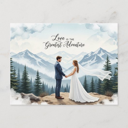Moderne Hochzeit Sichern Das Datum Postkarte (Vorderseite)