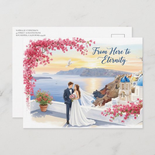 Moderne Hochzeit Sichern Das Datum Postkarte (Vorne/Hinten)
