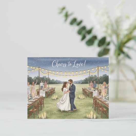 Moderne Hochzeit Sichern Das Datum Postkarte (Stehend Vorderseite)