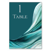 Moderne Hochzeit - Smaragdgrün - Tischnummer (Vorderseite)