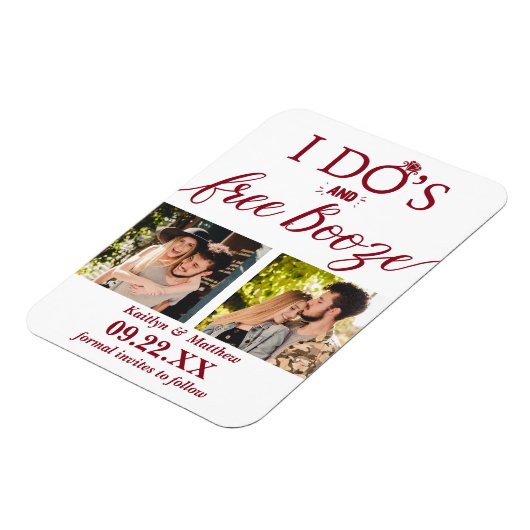 Moderne Hochzeit spart das Datum Magnet (Linke Seite)