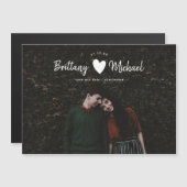 Moderne Hochzeit Speichern Sie das Datum Foto Scri Magneteinladung (Vorne/Hinten)