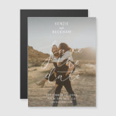Moderne Hochzeit Speichern Sie das Foto Text-Overl Magnetkarte (Vorne/Hinten)