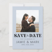 Moderne Hochzeit Speichern Sie die Datumskarte mit Einladung (Vorderseite)