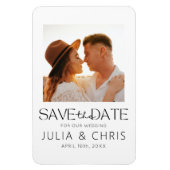 Moderne Hochzeit Speichern Sie die Datumskarte mit Magnet (Vertikal)