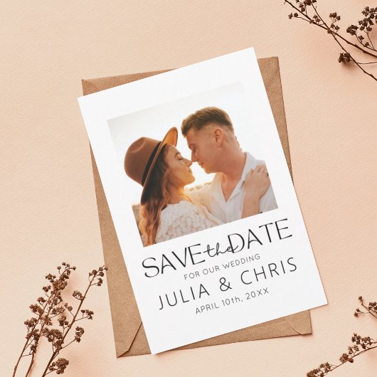 Moderne Hochzeit Speichern Sie die Datumskarte mit Save The Date