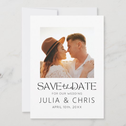 Moderne Hochzeit Speichern Sie die Datumskarte mit Save The Date (Vorderseite)
