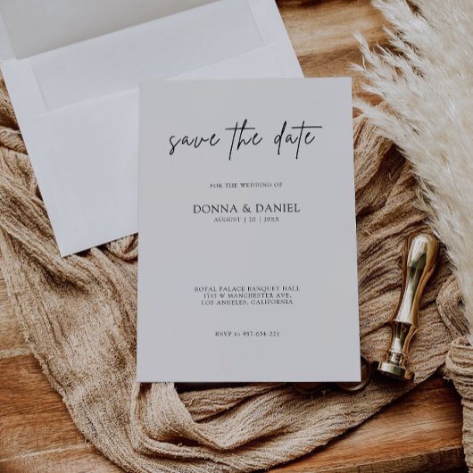 Moderne Hochzeit Speichern Sie die Datumsvorlage Einladung