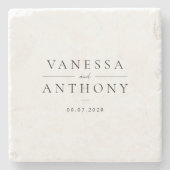 Moderne Hochzeit Steinuntersetzer (Vorderseite)