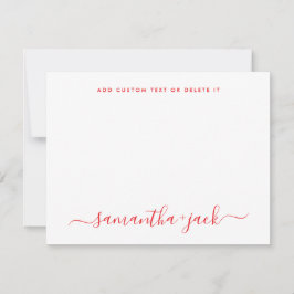 Moderne Hochzeit Stilvolle Schrift Elegant Minimal Mitteilungskarte