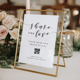 Moderne Hochzeit Teilen Sie die Liebe QR-Code-Zeic Poster