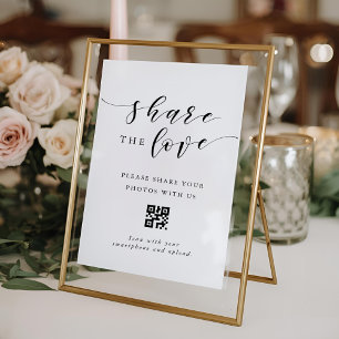 Moderne Hochzeit Teilen Sie die Liebe QR-Code-Zeic Poster