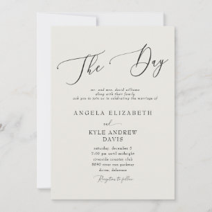 Moderne Hochzeit 'The Day' Beige Elegant & Modern  Einladung