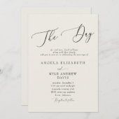 Moderne Hochzeit The Day Beige Elegant & Modern II Einladung (Vorne/Hinten)