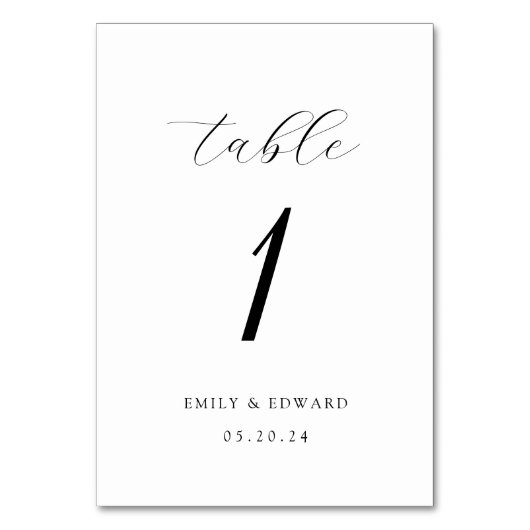 Moderne Hochzeit Tischnummer (Rückseite)