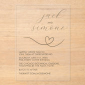 Moderne Hochzeit | Trendy Invites | Dunkelneutral Acryleinladungen (Vorderseite)