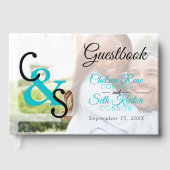 Moderne Hochzeit - Türkis Gästebuch (Vorderseite)