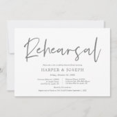 Moderne Hochzeit und Abendessen, dunkelgrau Einladung (Vorderseite)