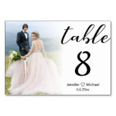 Moderne Hochzeit verblasstes Foto Tischnummer (Rückseite)