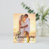 Moderne Hochzeit Vielen Dank, Bride Groom Foto B Postkarte (Stehend Vorderseite)