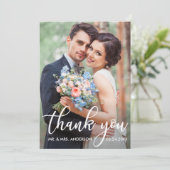 Moderne Hochzeit Vielen Dank, dass Sie Bride Groom Dankeskarte (Stehend Vorderseite)