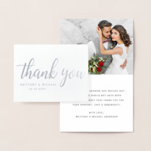 Moderne Hochzeit Vielen Dank für Ihr Foto Hinweis Folienkarte