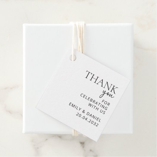 Moderne Hochzeit Vielen Dank Geschenkanhänger (Beispiel)