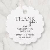 Moderne Hochzeit Vielen Dank Geschenkanhänger (Vorderseite)