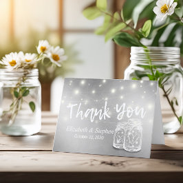 Moderne Hochzeit Vielen Dank Mason Jars String Lig Dankeskarte
