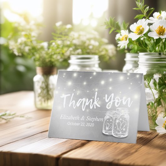 Moderne Hochzeit Vielen Dank Mason Jars String Lig Dankeskarte