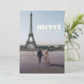 Moderne Hochzeit Vielen Dank | Merci Card Dankeskarte (Stehend Vorderseite)