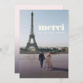 Moderne Hochzeit Vielen Dank | Merci Card Dankeskarte (Vorne/Hinten)