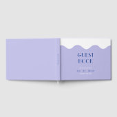 Moderne Hochzeit von Blau und Lavender Wave Gästebuch (Voll)