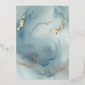 Moderne Hochzeit von Blue Beach immer für immer Folieneinladung (Rückseite)