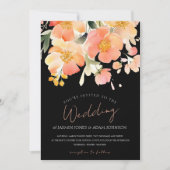 Moderne Hochzeit von Boho Orange Peach und Black F Einladung (Vorderseite)