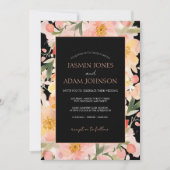 Moderne Hochzeit von Boho Orange Peach und Black F Einladung (Vorderseite)