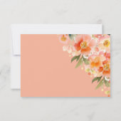 Moderne Hochzeit von Boho Orange Peach und Black F RSVP Karte (Rückseite)