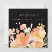 Moderne Hochzeit von Boho Orange Peach und Black F Save The Date (Vorderseite)