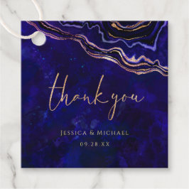 Moderne Hochzeit von Deep Blue Geode Calligraphy Geschenkanhänger